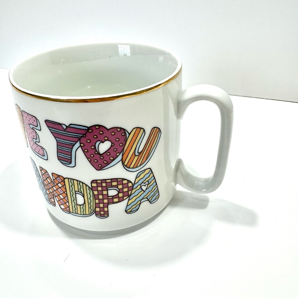 LEFTON HAND PAINTED COLORFUL LOVE YOU GRANDPA TEA MUG - Picture 3 of 9